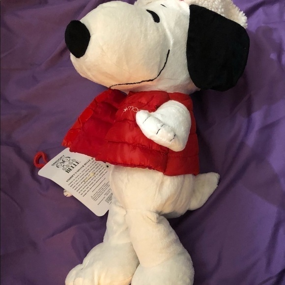 2015 Macy's Holiday Peanut's Snoopy Plush Stuffed Animal W/Sister Belle Clip 19” - Picture 7 of 12